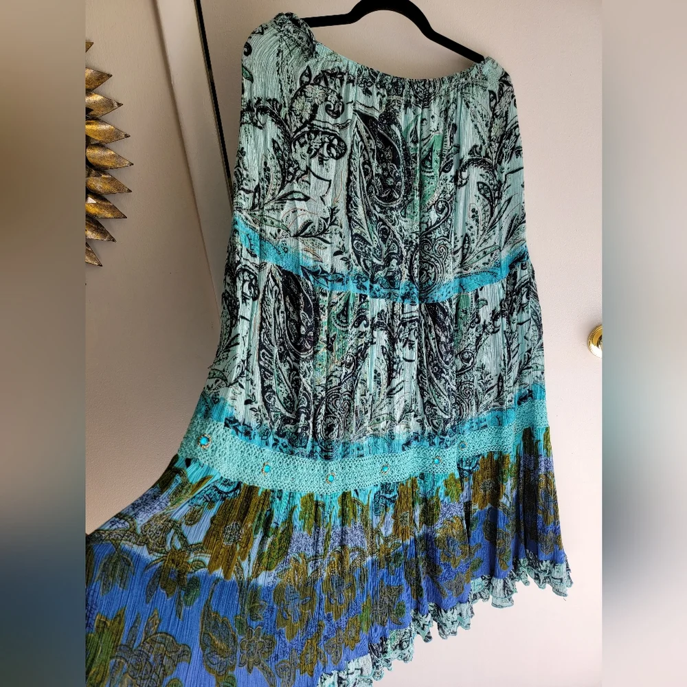 🟡Boho Skirt (Womens, Blue Color Way, L) - Picture 3 of 7